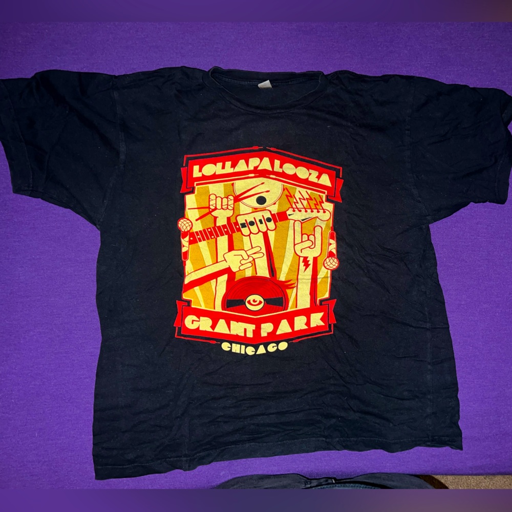 Lollapalooza Chicago 2010 Music Festival Fest Lolla Lineup T Tes Shirt L Large